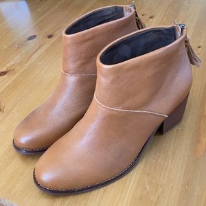 TOMS brown leather booties